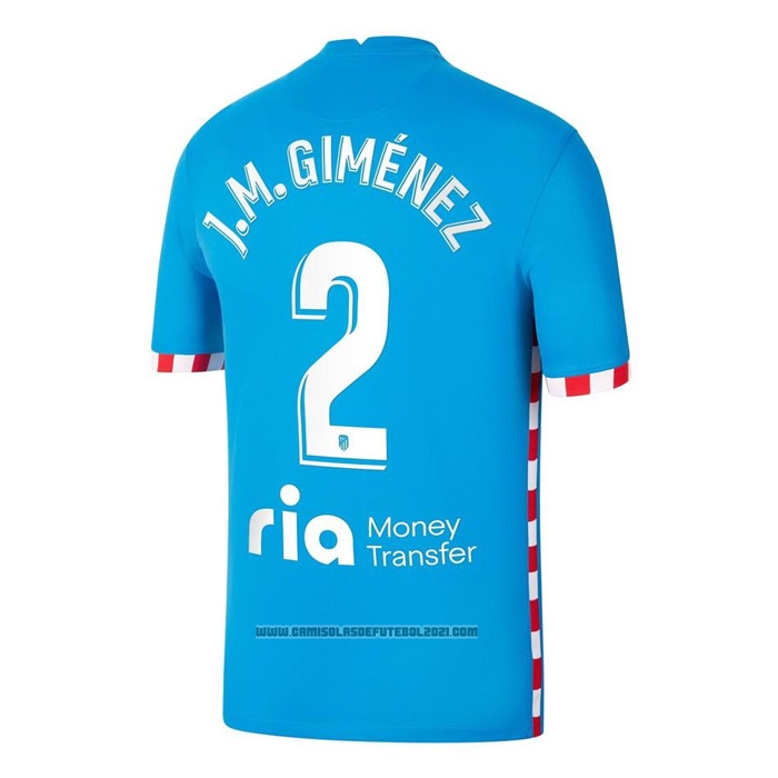 Camisola Atletico Madrid Jogador J.m.gimenez 3º 2021-2022